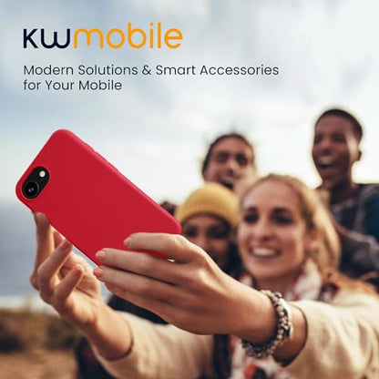 kwmobile Case Compatible with Apple iPhone 17e / iPhone 16e Case - Soft Slim Protective TPU Silicone Cover - Dark Pink Matte - color: dark pink matte