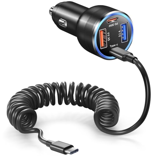 USB C Car Charger, 65W 4-Port Super Fast Charging Cigarette Lighter Adapter - size: 1 Pack