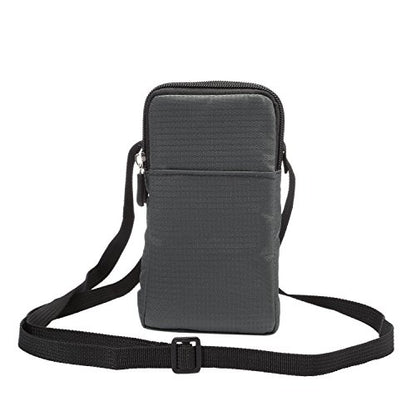 Crossbody Cell Phone Shoulder Bag, Cell Phone Belt Clip Pouch, 6.0" Small Crossbody Women Cell Phone Purse Wallet Bag with Shoulder Strap Zipper Smartphone Waist Holder Men Fanny Pack with Carabiner - color: Dark Gray 6.0 Inch (9*16.5*3.0CM)