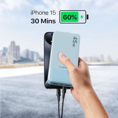 JUOVI Power Bank 45W 20000mAh Portable Charger - color: Blue