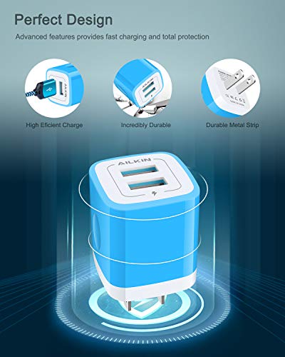 AILKIN iPhone Chargers Apple MFI Certified 6Ft Long Braided Lightning Cable - color: Blue, style: Lightning