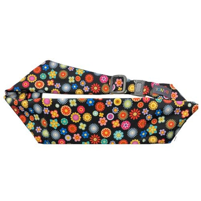 BANDI Running Belt for Women & Men – USA Made No-Bounce Adjustable Waist Pack & Secure Fanny Pack – Fits All Phones, Gels & Essentials – Zipper-Free, Medical Device Friendly - color: Flower Power