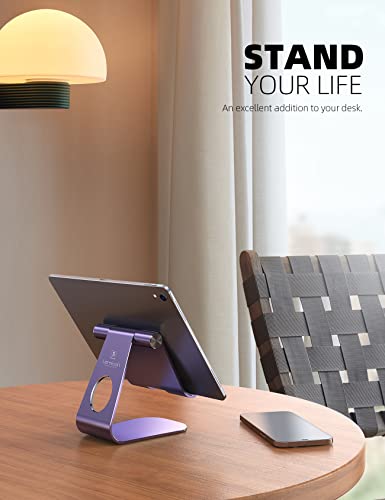Lamicall iPad Stand Adjustable Tablet Holder, Sturdy Aluminum, Multi-Angle - color: Purple