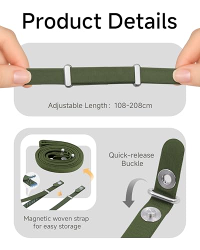 Magnetic Crossbody Strap for iPhone 17/Pro/Max/Air Phone Cases with Dual Lanyard Holes, Adjustable Neck Lanyard for Women & Men (Green) - color: Green