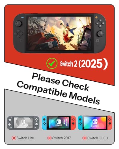 OMOTON Auto-Alignment Matte Screen Protector for Nintendo Switch 2 2025 7.9”, Matte Glass Screen Protector, Easy Dust-free Installation Tool, Anti-Glare, Touch Sensitive, 2 Pack - size: Switch 2 - 7.9 Inch