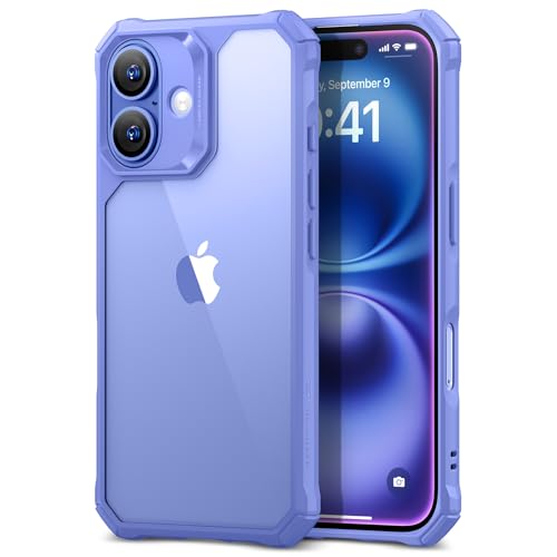 ESR for iPhone 16 Case, Military-Grade Protection with Shock-Absorbing Corners, Scratch-Resistant and Anti-Yellowing Acrylic Back, Slim Protective Phone Case, Air-Armor Series, Clear Ultramarine - color: Clear Ultramarine