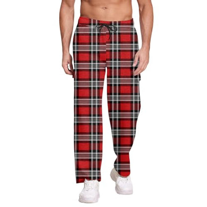 Mens Casual Pants Canvas Stretch Tactical Water Resistant Deep Pockets Utility BDU Camping Tactical Pants for Men - color: A Red, size: 3X-Large