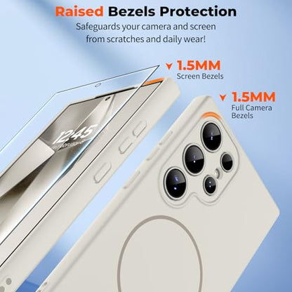 zapica Magnetic for Samsung Galaxy S24 Ultra Case, Creamy White - color: Creamy White, size: Samsung Galaxy S24 Ultra 6.8''