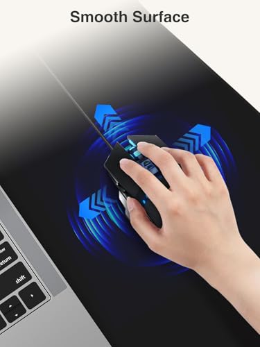 Magnetic Wireless Charging Mouse Pad, 31.5"x11.8" Large Desk Mat - color: Black-31.5"x11.8"-Mag