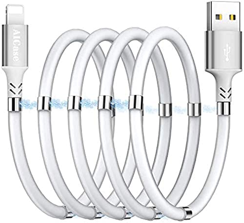 AICase Magnetic Charging Cable,(6.6 FT) Super Organized Charging Magnetic Absorption Nano Data Cable for Phone 14 13 12 11/XS/XS Max/XR/X/8/8 Plus/7/7 Plus/6s/6s Plus/6/6 Plus/SE/5s/5c/5/Pad/Pod - size: 6.6 ft