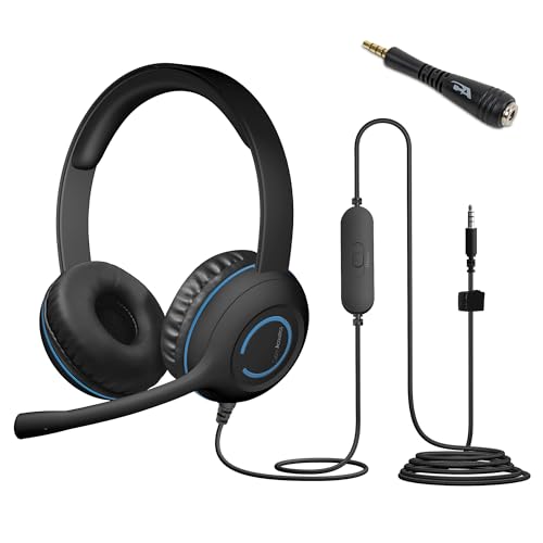 Cyber Acoustics AC-5002 3.5mm Stereo Headset with Adapter, 20 Pack - size: 20 pack with adapter