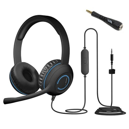 Cyber Acoustics AC-5002 3.5mm Stereo Headset with Adapter, 20 Pack - size: 20 pack with adapter