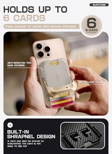SUPCASE for MagSafe Wallet with Stand, Hold 6 Cards, Desert - color: Desert Storm