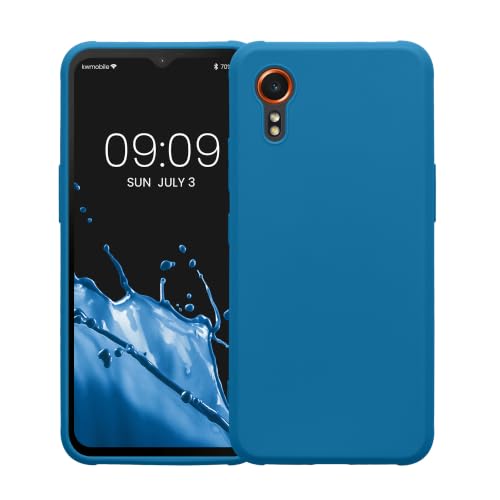 kwmobile Case Compatible with Samsung Galaxy Xcover7 Case - Soft Slim Protective TPU Silicone Cover - Blue Reef - color: Blue Reef