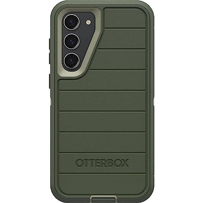 OtterBox Galaxy S23 Plus (Only) - Defender Series Case - Lichen the Trek, Rugged & Durable - with Port Protection - Holster Clip Includes - Microbial Defense Protection - Non-Retail Packaging - color: Lichen the Trek (Green)