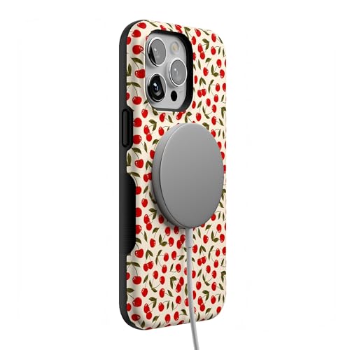 Casely iPhone 14 Pro Max Case | Cherry on Top | Red Cherries | Bold Protective Design | Compatible with MagSafe - color: Cherry on Top | Red Cherries Floral