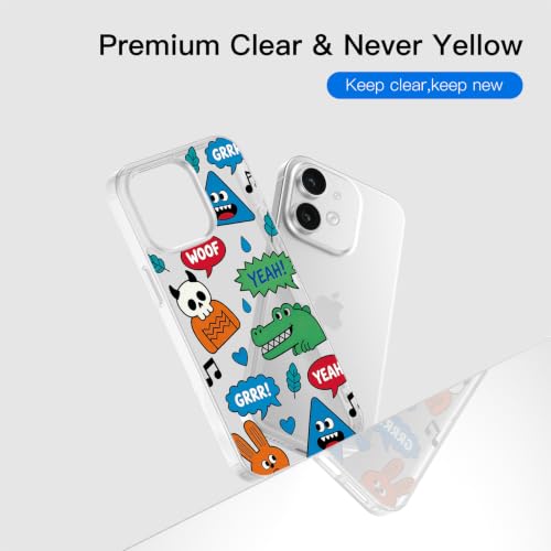 for iPhone 11 Case, TPU, Drop Protection, Cartoon Sticker | Shockproof, Fade-resistant, Anti-yellow, Lens protection, Precise cutout, Slim grip, 24h Service, Fashion trends, Crocodile - color: Cartoon Sticker, size: iPhone 11