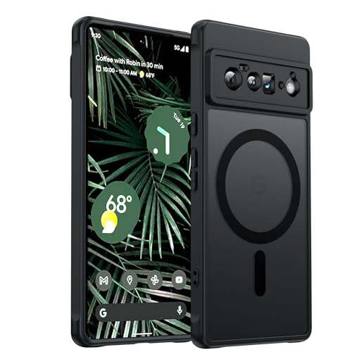 LeYi for Pixel-6-Pro Case [MagSafe Fit] Slim Matte Translucent, Black | Google Pixel 6 Pro Case Magnetic Military-Grde Protection Funda para Googlr 6Pro 256GB Smartphone Android Mobile Unlocked - color: Black, size: Pixel 6 Pro (6.7 Inch)