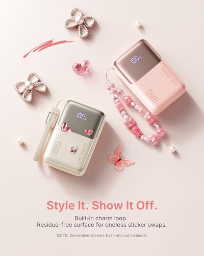 INIU Mini Portable Charger, Small 10000mAh 45W Fast Charging Power Bank - color: Light Pink