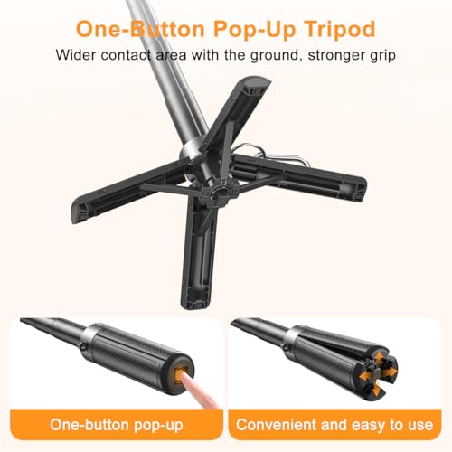 Upgrated 5-in-1 Magnetic Selfie Stick with Remote for Cell Phone 360° Rotation.Can Transforms into Mini Tripod/Camera Grip/Handheld Stabilizer/Phone Stand.Extend to 25 inches - color: Black