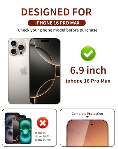 Privacy Screen Protector for iPhone 16 Pro Max 2 Pack Gradient Green - color: Green 16PM