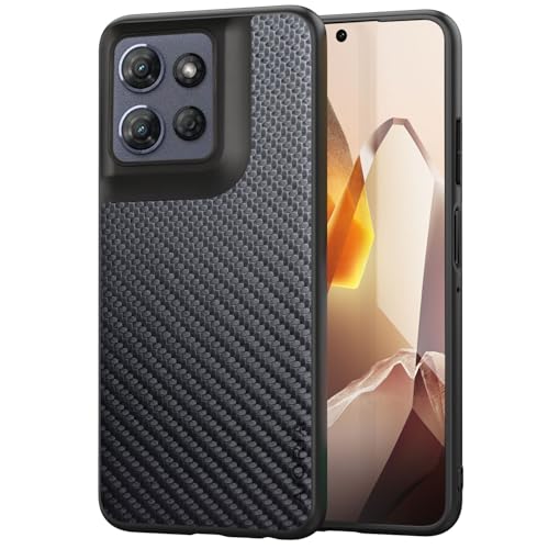 Case for Motorola Moto G Power 2025 Carbon Fibre Texture Shockproof Slim Case Non-Slip Full Body Protective Phone Case (Black, for Moto G Power 2025) - color: Black Power 2025
