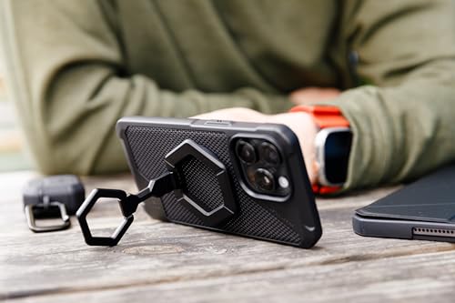 URBAN ARMOR GEAR UAG Magnetic Phone Ring Stand Compatible with MagSafe Magnet, Removable Metal Finger Ring Grip & 360 Rotation Adjustable Kickstand for iPhone 17, Galaxy S26, Black/Silver