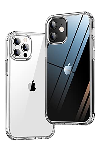 ONES for iPhone 12/12 Pro Slim Case Clear, [PC + TPU Hybrid][Military-Grade Drop Protection][Anti-Yellowing], Shockproof Silicone Hard Cover, Transparent Case - color: HD Highly Clear, size: iPhone 12Pro / 12