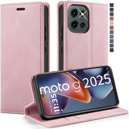 Moto G 5G 2025/5G 2026/Play 2026 Wallet Case with [RFID Blocking],Pink | Card Holder, Kickstand, Magnetic, Soft Leather Flip Case Wallet for Moto G 5G 2025/Moto G 5G 2026/Play 2026 - color: Pink, size: Moto G 5G 2025/2026 6.7"
