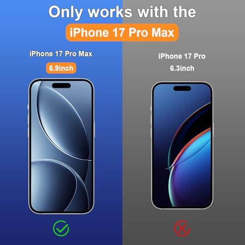 2 Pack for iPhone 17 Pro Max 6.9" Matte Privacy Screen Protector Anti-glare Anti-spy Tempered Glass Film Anti-fingerprint Easy Installation - size: iPhone 17 Pro Max