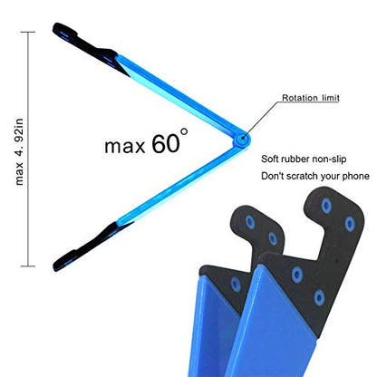 Portable Cell Phone Stand for Desk, Foldable Pocket Travel Mobile Phone Holder, Upgrade Universal V Smartphone Kickstand Mount Compatible with iPhone IPads Tablet Kindle Android, Pack of 3 - color: B-3 pack