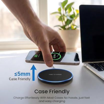 Wireless Charger Pad 15W Fast Charging Station with USB Cable for iPhone