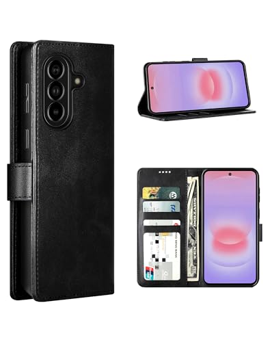 Feitenn for Samsung Galaxy A37 5G (6.7") Case Wallet 2026 with 4 Card Holders Kickstand, PU Flip Leather Magnetic Closure Folio Shockproof Protective Cover, Black - color: Black, size: Samsung Galaxy A37 5G