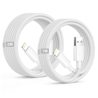 iPhone Charger Lightning Cable 3FT+6FT 2Pack,[Apple MFi Certified] USB A to Lightning Cable Nylon Braided iPhone Fast Charging Cable Cord for iPhone 14 13 12 11 Pro Max//XS/XR/8/7/6/5/SE,iPad,AirPods - size: 1M+2M