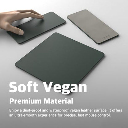 POUT H3 Split Max 3-in-1 Wireless Charging Mouse Pad – Fast Qi Charger, Mousepad Mat, and Magnetic Tray Organizer – Compatible with Smartphones and Earbuds (Deep Green)