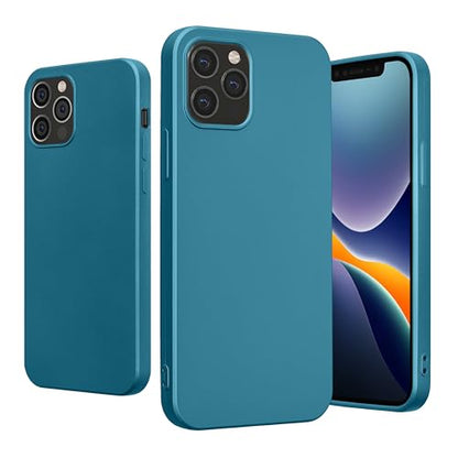 kwmobile Case Compatible with Apple iPhone 12 / iPhone 12 Pro Case - Soft Slim Metallic TPU Silicone Cover - Metallic Caribbean Blue - color: Metallic Caribbean Blue
