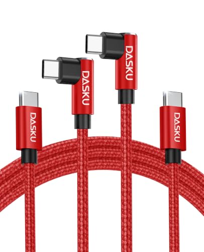 USB C to USB C Cable 90 Degree USB C Cable Fast Charging 60W, 6FT 2Pack - color: Red, size: 6FT, style: USB C to USB C
