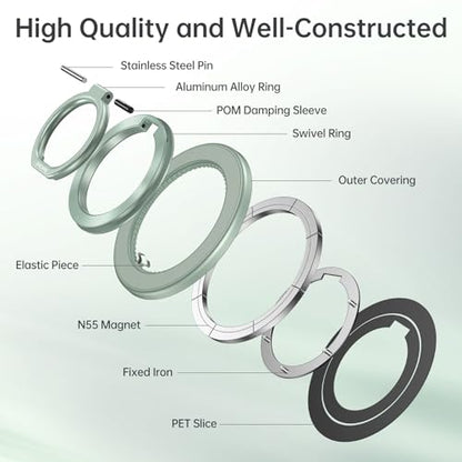 SYNCWIRE for MagSafe Phone Grip, Magnetic Phone Ring Holder - color: Light Green