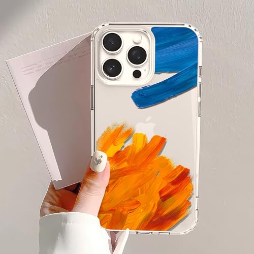 IAIYOXI Clear Case for iPhone 16, [Crystal Clear Military-Grade Drop Protection], Non-Yellowing, Slim Lightweight Transparent TPU Bumper Phone Case Cover Design - Oil Ink - color: Oil Painting Ink, size: iPhone 16
