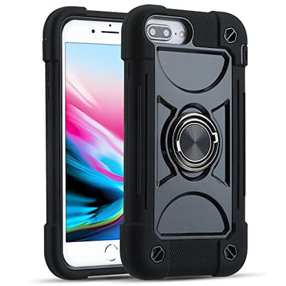 MARKILL Compatible with iPhone 8 Plus/6 Plus Case,iPhone 7 Plus case/iPhone 6S Plus Case 5.5 Inch with Ring Stand, Heavy-Duty Military Grade Shockproof Phone Cover. Black - color: Black, size: iPhone 8 Plus/iPhone 7 Plus/6S Plus/6 Plus 5.5"