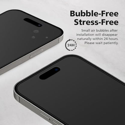 3-Pack Anti Glare Matte Screen Protector Compatible with iPhone 15, Break-Resistant PET EPU Film, Anti Fingerprint, Silky Touch, Dust Free & Easy Installation with Alignment Jig - size: iPhone 15