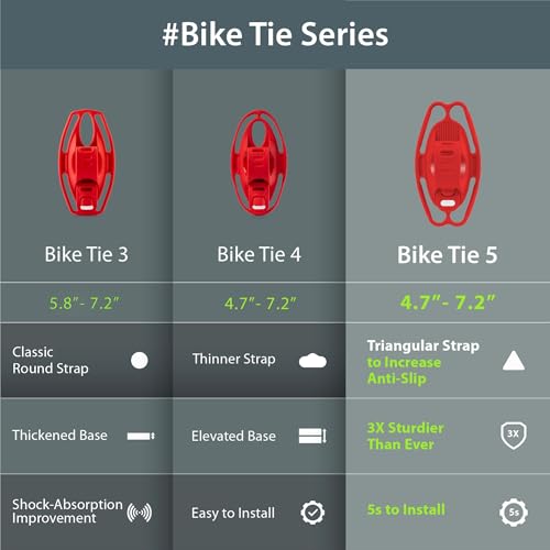 Bone Bike Tie 5, Universal Bike Phone Handlebar Mount for 4.7"-7.2" Phones - color: Black - Bike Tie 5