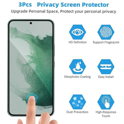 TPU Privacy Screen Protector for Samsung Galaxy S22 6.1", 3 Pack - size: Samsung Galaxy S22