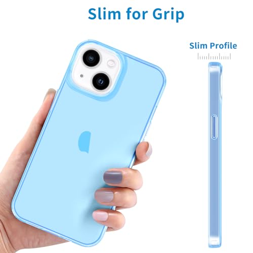 JJGoo Compatible with iPhone 15 Plus Case Clear, Soft Clear TPU Phone Cases, Shockproof Transparent Bumper Cover Slim Thin Phone Case, Translucent Blue - color: Blue