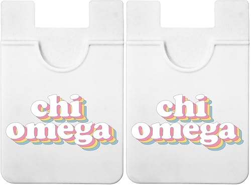 Sorority Shop Chi Omega Koala Pouch - Retro Design Card Holder for Phone Case- Phone Wallet Stick On - Ultra-Thin and Lightweight Phone Case Wallet - Holds Cards and Cash (Pack of 2) - size: 2.25"W x 3.25"L (Pack of 2)