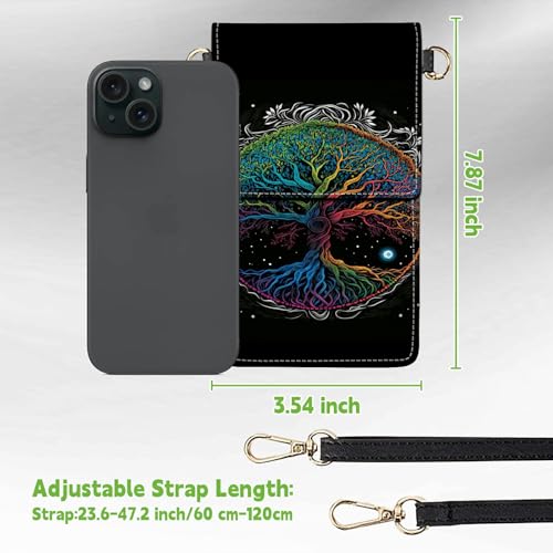 Small Crossbody Bags with Adjustable Shoulder Strap - color: Art Color Tree