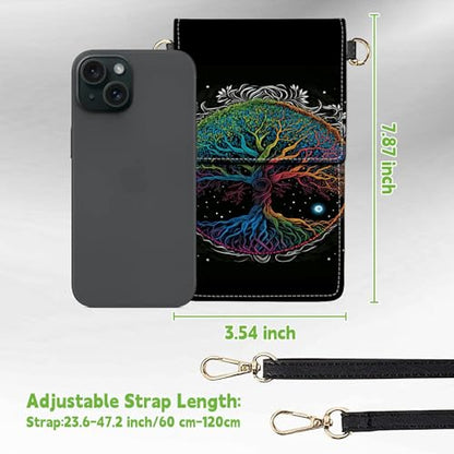 Small Crossbody Bags with Adjustable Shoulder Strap - color: Art Color Tree