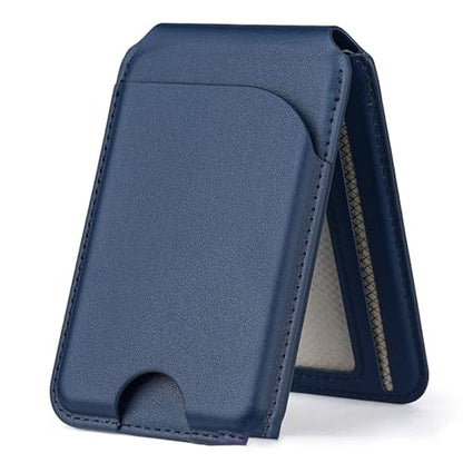 for MagSafe Wallet，Leather Magnetic Wallet for Phone with Adjustable Stand，5 Magnetic Credit Card Holder RFID Blocking for iPhone 17 16 15 14 13 12 Pro Max Air Series Cases(Blue) - color: Blue