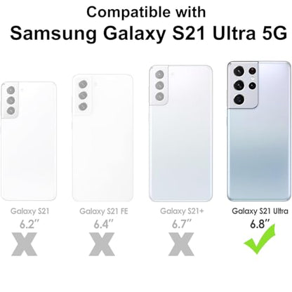 TENOC Phone Case for Samsung Galaxy S21 Ultra 5G, Clear Case Anti-Yellowing Protective Bumper Hard Back Cover - color: Clear Anti-Yellowing, size: S21 Ultra