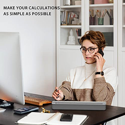 TOWON Glass Desk Whiteboard with Calculator 18x6 in, Desk Organizer, Gray - color: Cal Gray